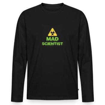 Mad Scientist - Men's Premium Organic Long Sleeve Shirt - black - Front - Nico (187cm)