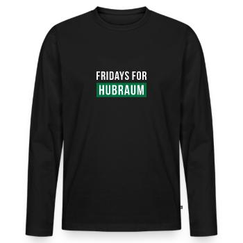 Fridays for Hubraum - Männer Premium Bio Langarmshirt - Schwarz - Vorne - Nico (187cm)