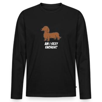Dog dachshund - Men's Premium Organic Long Sleeve Shirt - black - Front - Nico (187cm)