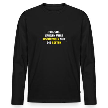 Tischtennis - Männer Premium Bio Langarmshirt - Schwarz - Vorne - Nico (187cm)