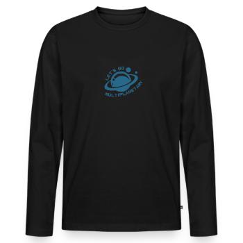 Let s go Multiplanetary - Männer Premium Bio Langarmshirt - Schwarz - Vorne - Nico (187cm)