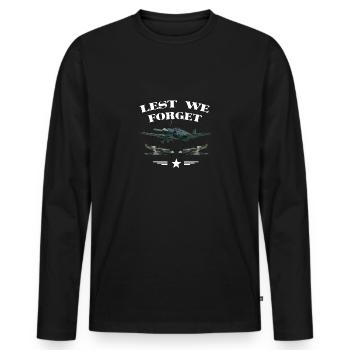 Lire We Forget Spitfire British Legion Veteran - T-shirt manches longues Premium bio Homme - noir - Devant - Nico (187cm)