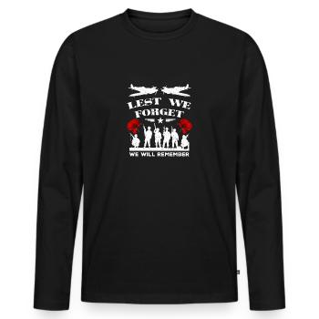 Lire We Forget Spitfire British Legion Veteran - T-shirt manches longues Premium bio Homme - noir - Devant - Nico (187cm)