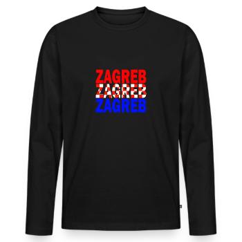 zagreb - Men's Premium Organic Long Sleeve Shirt - black - Front - Nico (187cm)
