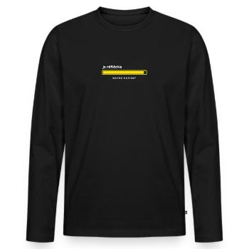 Humour Geek Chargement Je réfléchis Soyez Patient - T-shirt manches longues Premium bio Homme - noir - Devant - Nico (187cm)