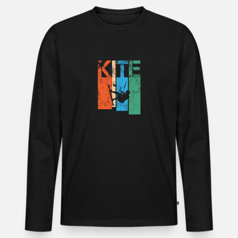 Kite, Kiteboarder Surfer - Männer Premium Bio Langarmshirt - Schwarz