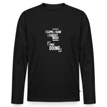 I Came, I Saw I forgot What, I Was Doing - T-shirt manches longues Premium bio Homme - noir - Devant - Nico (187cm)