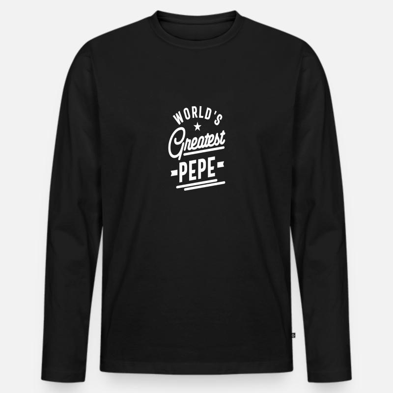 World's Greatest Pepe - Männer Premium Bio Langarmshirt - Schwarz