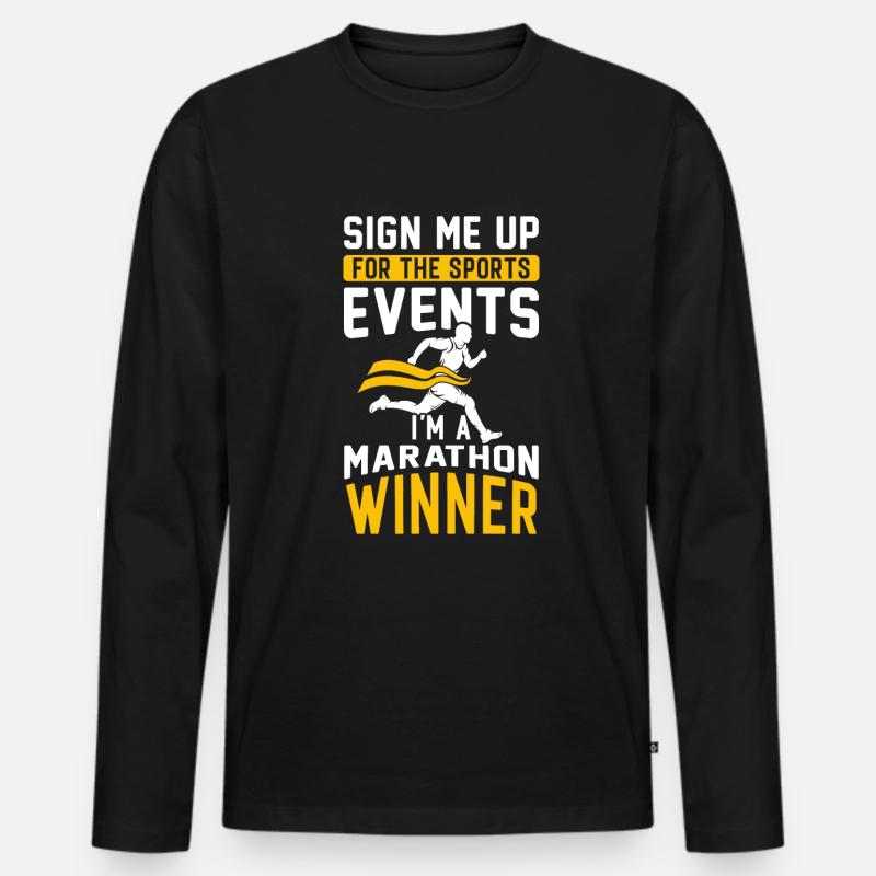 Jogging Spruch zum Laufen - Läufer - Männer Premium Bio Langarmshirt - Schwarz