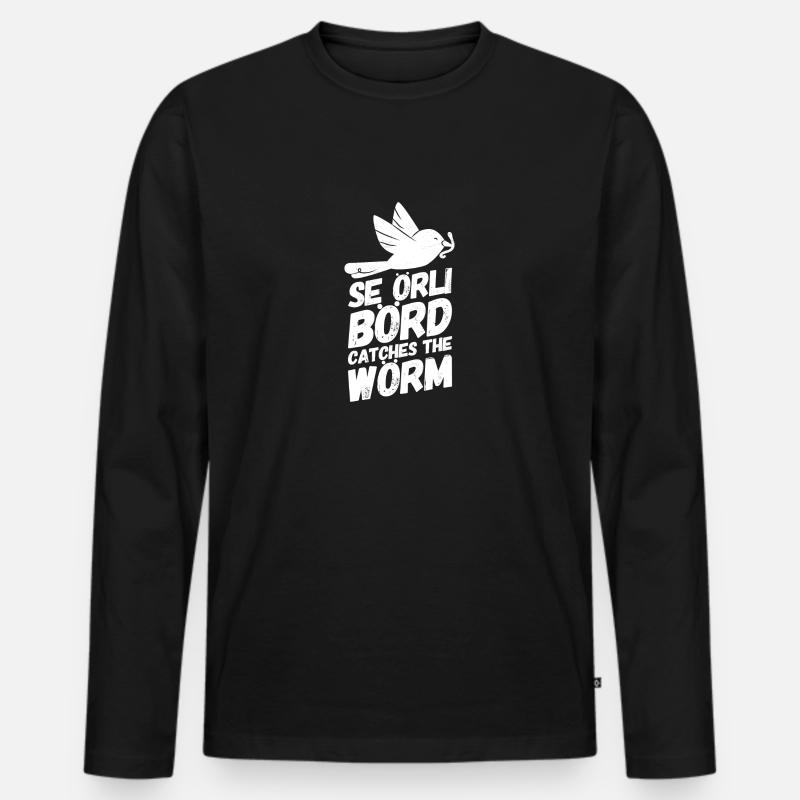 Denglisch Alman Vogel - Männer Premium Bio Langarmshirt - Schwarz