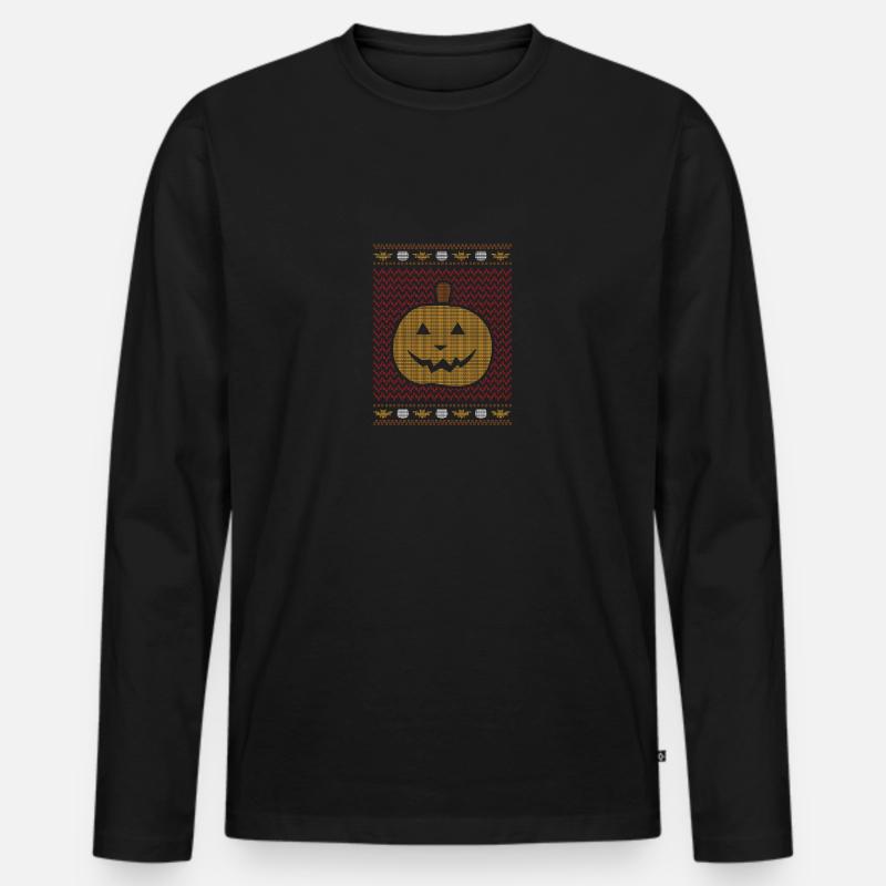 Classy Halloween - Männer Premium Bio Langarmshirt - Schwarz