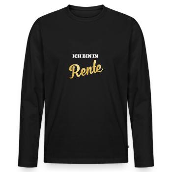 Ich bin in Rente - Männer Premium Bio Langarmshirt - Schwarz - Vorne - Nico (187cm)