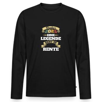 Rentner 2023 - Eine Legende geht in Rente - Männer Premium Bio Langarmshirt - Schwarz - Vorne - Nico (187cm)
