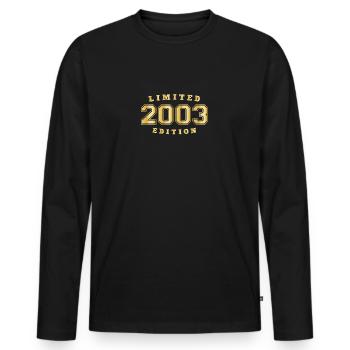 2003 Année de naissance Année de naissance Année de naissance - T-shirt manches longues Premium bio Homme - noir - Devant - Nico (187cm)