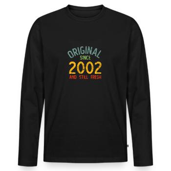 Millésime 2002 - T-shirt manches longues Premium bio Homme - noir - Devant - Nico (187cm)