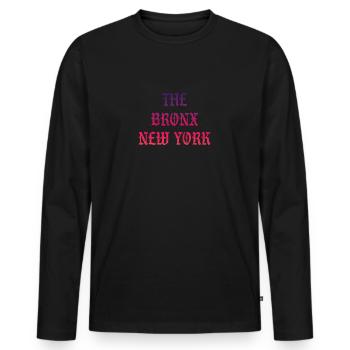The Bronx New York - Men's Premium Organic Long Sleeve Shirt - black - Front - Nico (187cm)