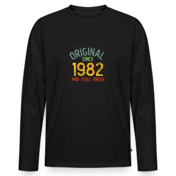 Vintage 1982 - Men's Premium Organic Long Sleeve Shirt - black - Front - Nico (187cm)