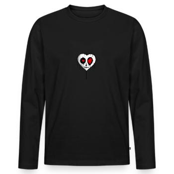 Heart Halloween - Men's Premium Organic Long Sleeve Shirt - black - Front - Nico (187cm)