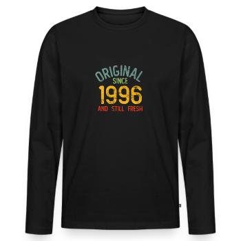 Millésime 1996 - T-shirt manches longues Premium bio Homme - noir - Devant - Nico (187cm)