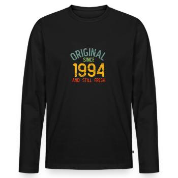 Millésime 1994 - T-shirt manches longues Premium bio Homme - noir - Devant - Nico (187cm)