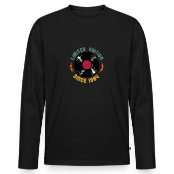 Millésime 1984 - T-shirt manches longues Premium bio Homme - noir - Devant - Nico (187cm)