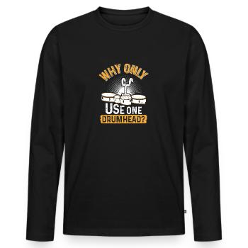 Tenor-schlagzeugmeister | Musikband Und - Männer Premium Bio Langarmshirt - Schwarz - Vorne - Nico (187cm)