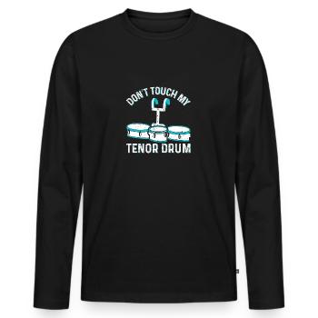 Tenor Schlagzeug Trommel | Musikband Schlagzeuger - Männer Premium Bio Langarmshirt - Schwarz - Vorne - Nico (187cm)
