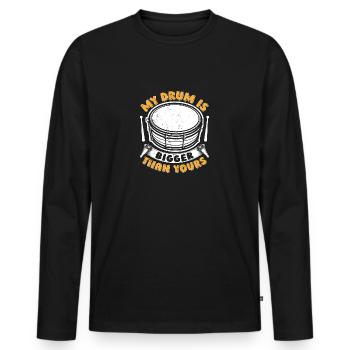 Tenor Schlagzeug Trommel | Musikband Schlagzeuger - Männer Premium Bio Langarmshirt - Schwarz - Vorne - Nico (187cm)