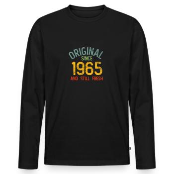 Millésime 1965 - T-shirt manches longues Premium bio Homme - noir - Devant - Nico (187cm)