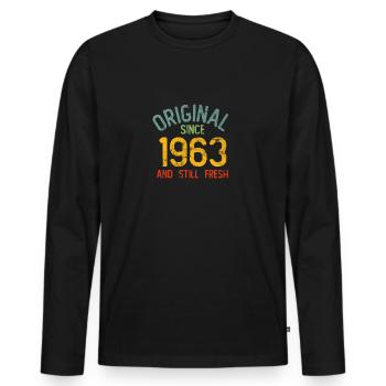 Millésime 1963 - T-shirt manches longues Premium bio Homme - noir - Devant - Nico (187cm)