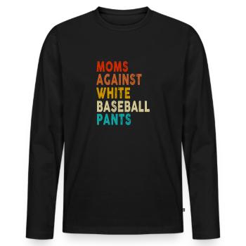 Pantalon de baseball Moms Against White - T-shirt manches longues Premium bio Homme - noir - Devant - Nico (187cm)