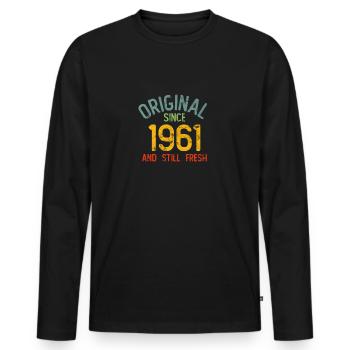 Millésime 1961 - T-shirt manches longues Premium bio Homme - noir - Devant - Nico (187cm)