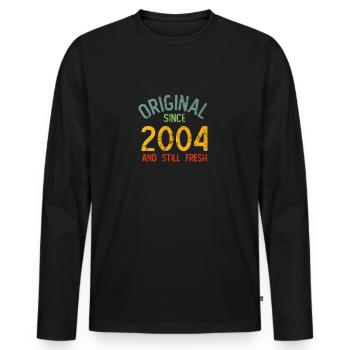 Millésime 2004 - T-shirt manches longues Premium bio Homme - noir - Devant - Nico (187cm)