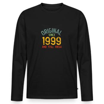 Millésime 1999 - T-shirt manches longues Premium bio Homme - noir - Devant - Nico (187cm)