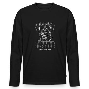 BORDER TERRIER coolest dog dog sayings Wilsigns - Men's Premium Organic Long Sleeve Shirt - black - Front - Nico (187cm)