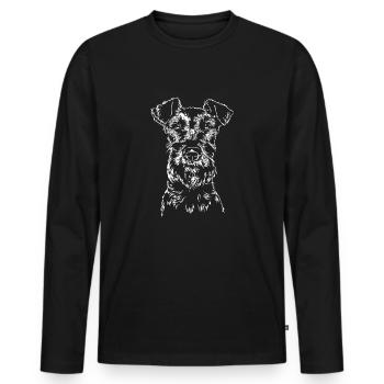 Portrait d'un chien de Wilsign's Irish Portrait - T-shirt manches longues Premium bio Homme - noir - Devant - Nico (187cm)