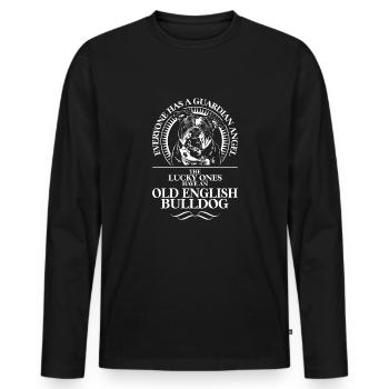 OLD ANGLAIS BULLDOG Chien Ange Gardien WILSIGNS - T-shirt manches longues Premium bio Homme - noir - Devant - Nico (187cm)
