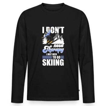 Ski Ski Holiday Ski instructor Ski slope - Men's Premium Organic Long Sleeve Shirt - black - Front - Nico (187cm)