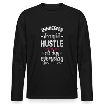 Wirt Feier Bar Wein - Männer Premium Bio Langarmshirt - Schwarz - Vorne - Nico (187cm)