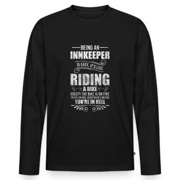 Wirt Feier Shot Wein - Männer Premium Bio Langarmshirt - Schwarz - Vorne - Nico (187cm)