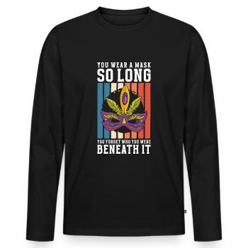 Déguisement Célébration Carnaval Deuxième Face - T-shirt manches longues Premium bio Homme - noir - Devant - Nico (187cm)