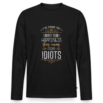 Shamrock, life energy, optimist, joy - Men's Premium Organic Long Sleeve Shirt - black - Front - Nico (187cm)