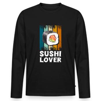 Sushi Riz Nourriture préférée Soja - T-shirt manches longues Premium bio Homme - noir - Devant - Nico (187cm)