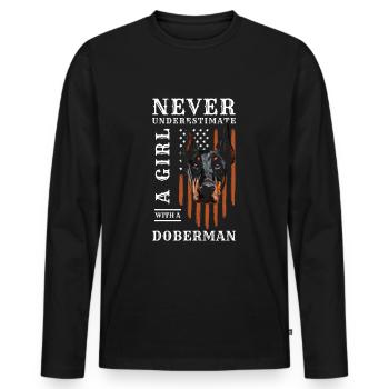 Service de protection de protection de chien de race de chien de garde - T-shirt manches longues Premium bio Homme - noir - Devant - Nico (187cm)