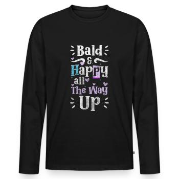 Problème de plaque de tête chauve chauve - T-shirt manches longues Premium bio Homme - noir - Devant - Nico (187cm)