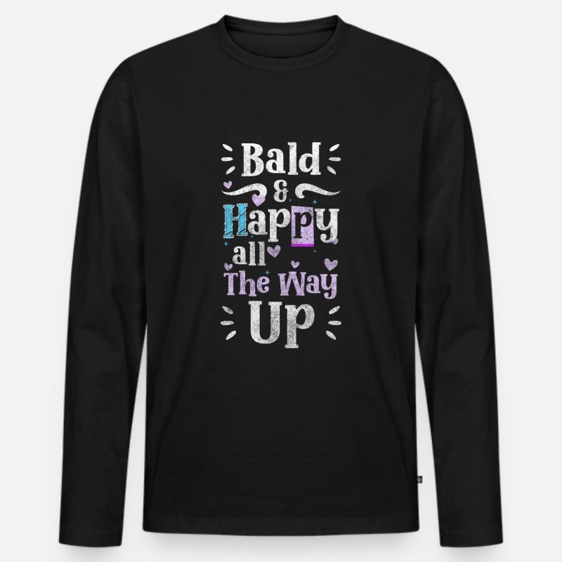 Glatze Glatzkopf Platte Männerproblem - Männer Premium Bio Langarmshirt - Schwarz