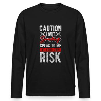 Smoker Cigar Break Box - Men's Premium Organic Long Sleeve Shirt - black - Front - Nico (187cm)