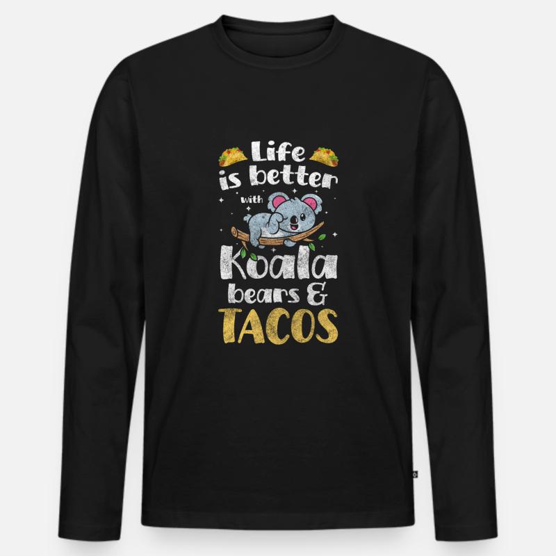 Koalabär Beuteltier Tierschutz - Männer Premium Bio Langarmshirt - Schwarz