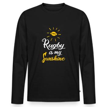 rugby rugby player rugby is my sunshine - Men's Premium Organic Long Sleeve Shirt - black - Front - Nico (187cm)