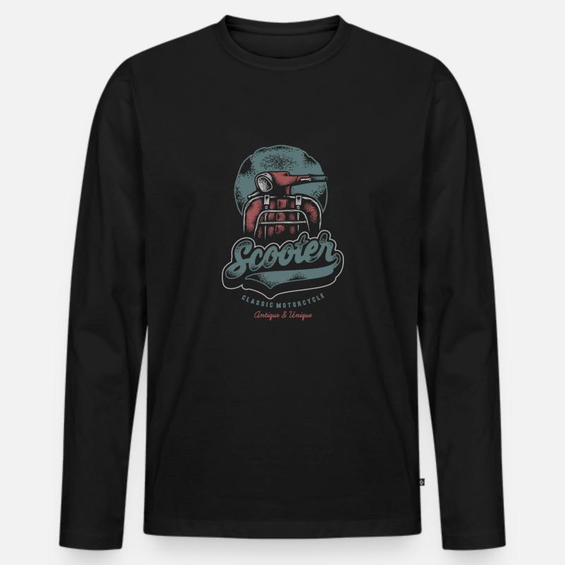 Sommer - Rollerfahrer - Spanienfeeling - Männer Premium Bio Langarmshirt - Schwarz